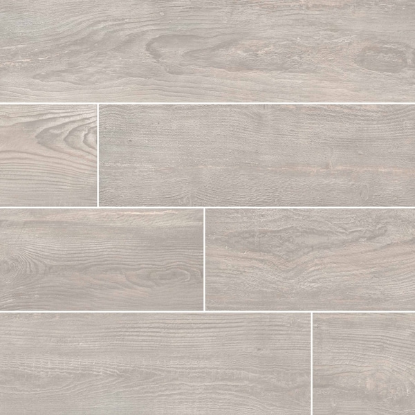 Caldera Grigia 8 In. X 47 In. Glazed Porcelain Floor And Wall Tiles, 6PK